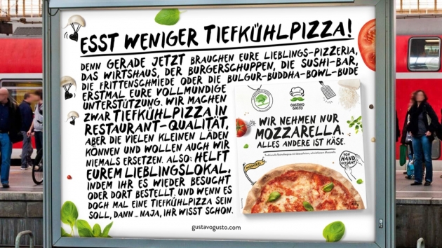 Gustavo Gusto: Eine runde Sache - In der Corona-Krise lief das Geschäft bei Gustavo Gusto derart gut, dass man eine Solidaritätskampagne für die Gastronomie startete - Quelle: Gustavo Gusto